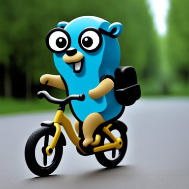 Go Blue Gopher riding a bicycle.