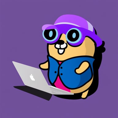 Go Blue Gopher as Hacker Violet Gopher