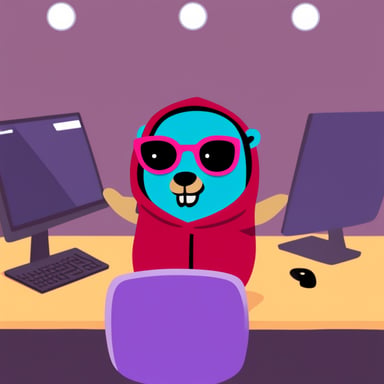 Go Blue Gopher as Hacker Violet Gopher
