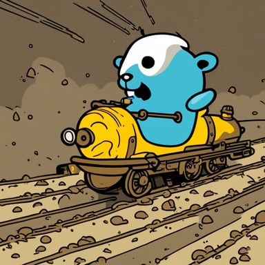 Go Blue Gopher riding an atomic bomb.