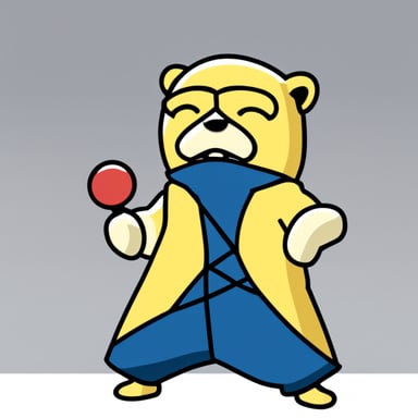 Go Blue Gopher as the standing Hokage on an anime platform.