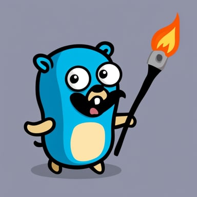 Go Blue Gopher as an angry daemon gopher