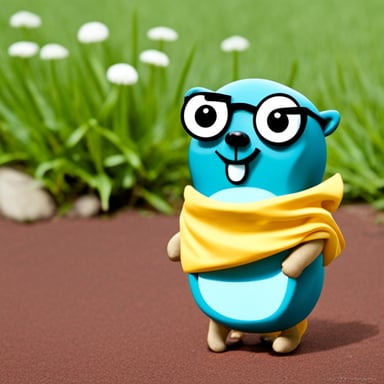 Go blue gopher saying thank you.