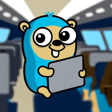 Go Blue Gopher on an airplane