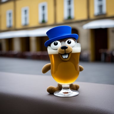 Go blue gopher enjoys a pint in Krakow, Poland.
