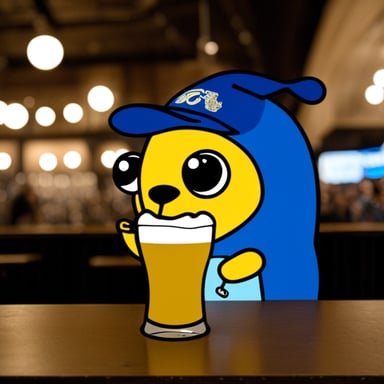 Go blue gopher enjoys a pint in Krakow, Poland.