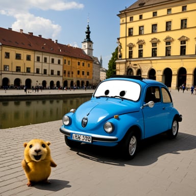 Go Blue Gopher explores IT in Krakow, Poland, drives a BMW, and uses an Apple iPhone.