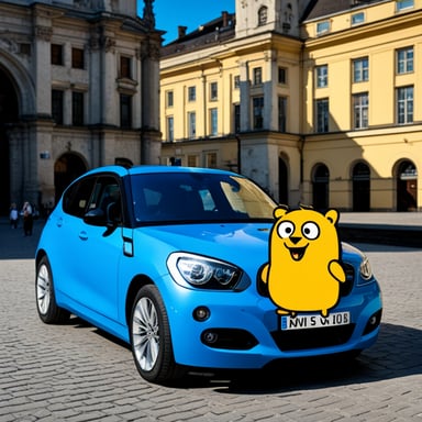 Go Blue Gopher explores IT in Krakow, Poland, drives a BMW, and uses an Apple iPhone.