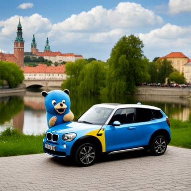 Go Blue Gopher explores IT in Krakow, Poland, drives a BMW, and uses an Apple iPhone.