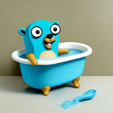 Go Blue Gopher in the tub