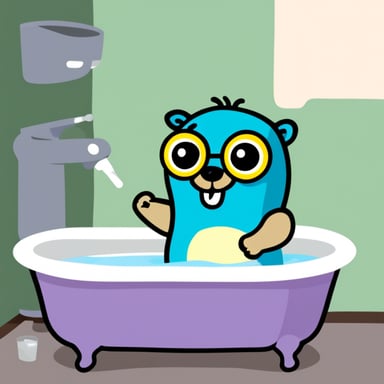 Go Blue Gopher in the tub