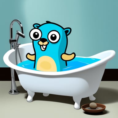 Go Blue Gopher in the tub
