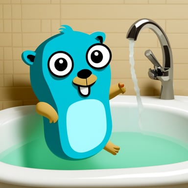 Go Blue Gopher in the tub