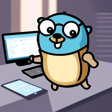Go blue gopher as data broker gopher.