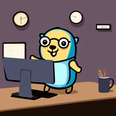 Go blue gopher as data broker gopher.