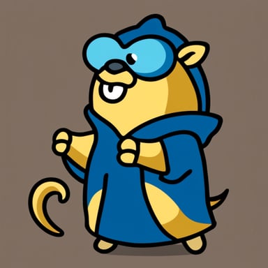 A go blue gopher wearing a dragon costume.