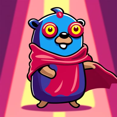 Go Blue Gopher as a Red Devil with yellow eyes.