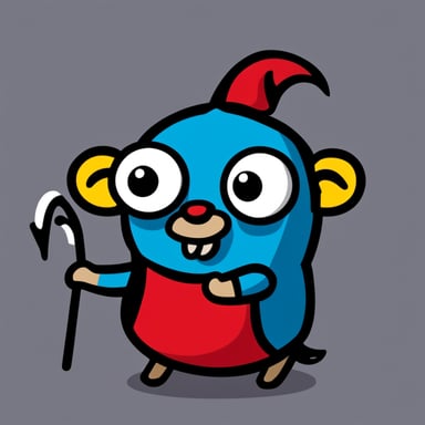 Go Blue Gopher as a Red Devil with yellow eyes.