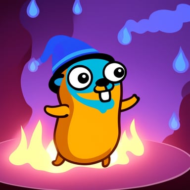 Go blue gopher dancing in the fire.