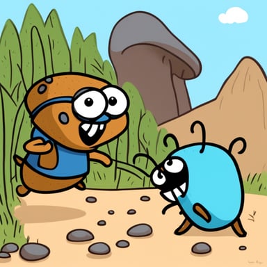 Go Blue Gopher fighting a giant bug.