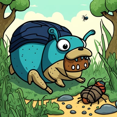 Go Blue Gopher fighting many giant bugs.