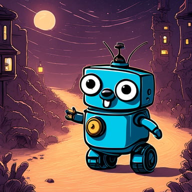 Go Blue Gopher, the happy goopher robot, chatting