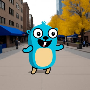 Go Blue Gopher in the centre of the city.