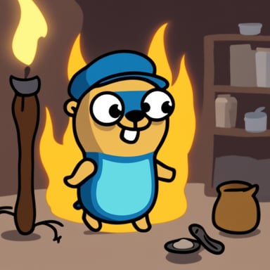 Go Blue Gopher in This is Fine meme