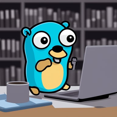 Go Blue Gopher, the happy smart gopher, fights with cybercrime.