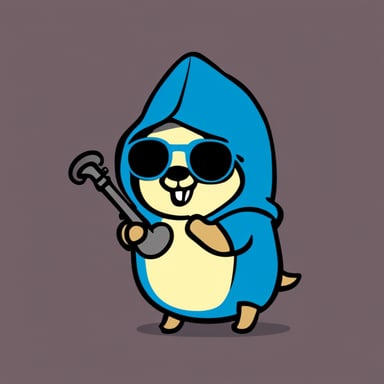 Go Blue Gopher as cool hacker gopher with hoodie