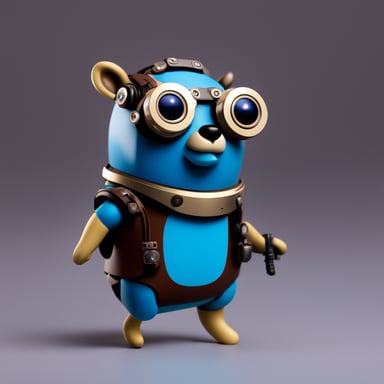 Go Blue Gopher as a cyborg.