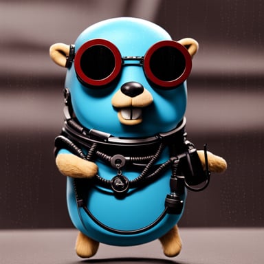Go Blue Gopher as a cyborg.