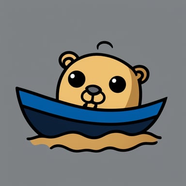 Go Blue Gopher as the boatswain, simple and minimalistic logo without background and colour.
