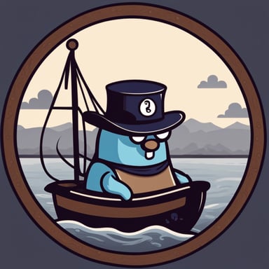 Go Blue Gopher as the boatswain, simple and minimalistic logo without background and colour.