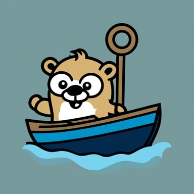 Go Blue Gopher as the boatswain, simple and minimalistic logo without background and colour.