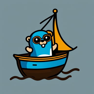 Go Blue Gopher as the boatswain, simple and minimalistic logo without background and colour.