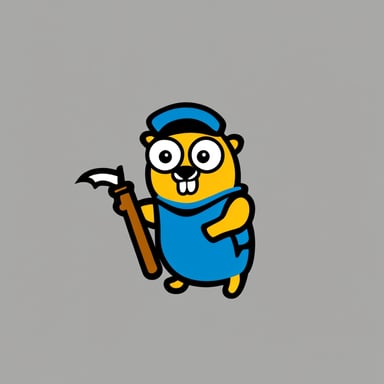 Go Blue Gopher as a Fleet Manager for a simple and minimalistic logo without background (white) and color.