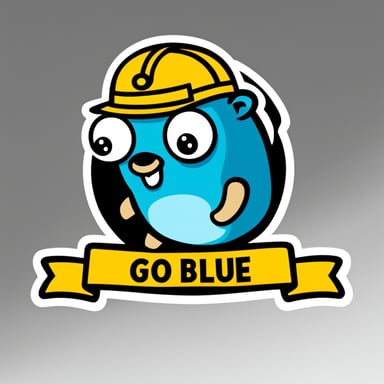 Go Blue Gopher as a Fleet Manager for a simple and minimalistic logo without background (white) and color.