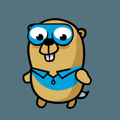 Go Blue Gopher as a Fleet Manager for a simple and minimalistic logo without background (white) and color.