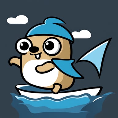 Go Blue Gopher as a leader of fleets of boats for a simple and minimalistic logo without background (background is white) and without color.