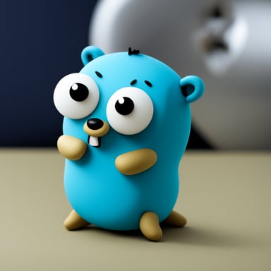 Make a Go Blue Gopher that looks bored and almost sleeping.