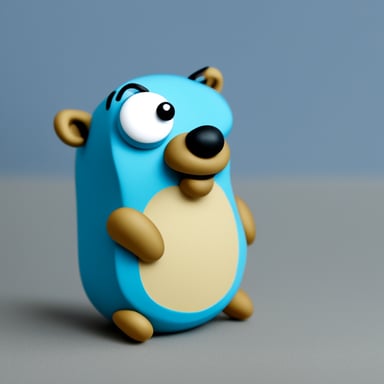 Make a Go Blue Gopher that looks bored and almost sleeping.
