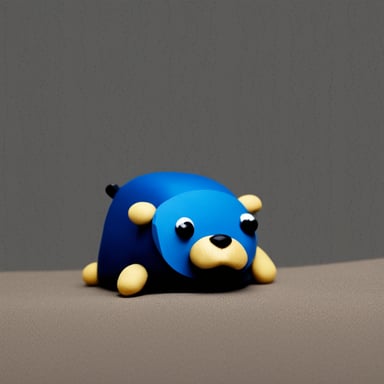 Make a Go Blue Gopher that looks bored and almost sleeping.