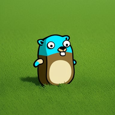Make a Go Blue Gopher that looks bored and almost sleeping.