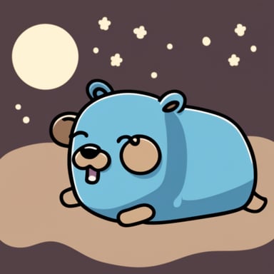Go Blue Gopher is sleeping.
