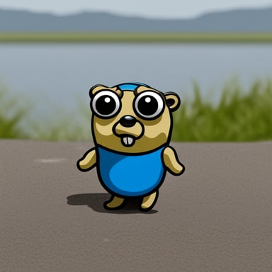A very sad and bored Go Blue Gopher with big eyes