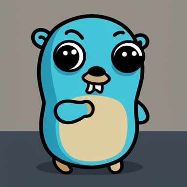 A very sad and bored Go Blue Gopher with big eyes