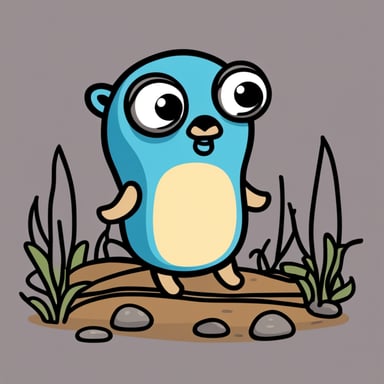 A very sad and bored Go Blue Gopher with big eyes