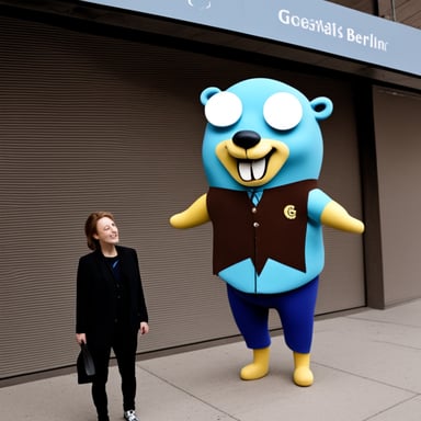 Go blue gopher at Berlin.