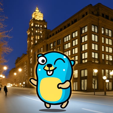 Go blue gopher at Berlin.
